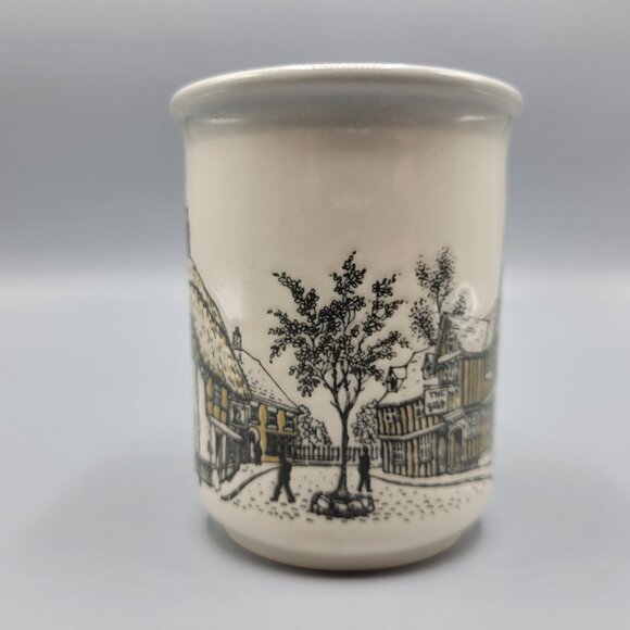 Biltons Coloroll English Village Scene Ceramic Mug Embossed Stoneware England - Picture 2 of 8
